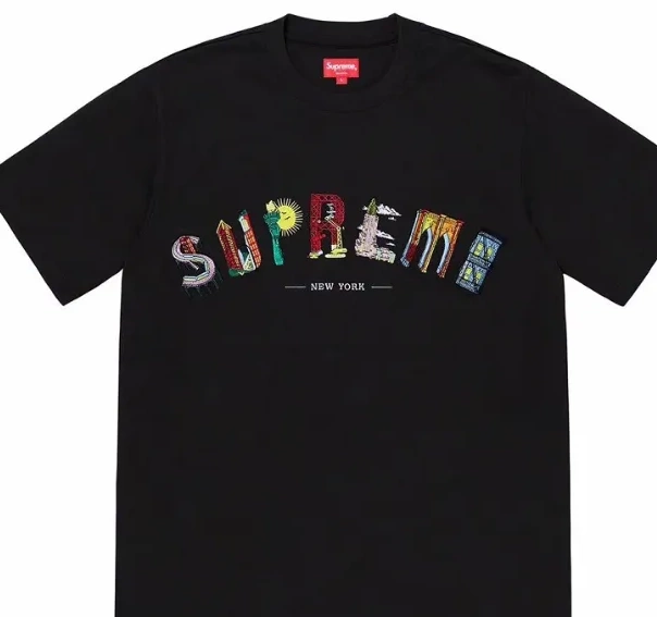 and T-shirt L White Black S Rainbow Arc 19SS Tee Embroidery City City Short Logo Arc sleeved XL M 0716